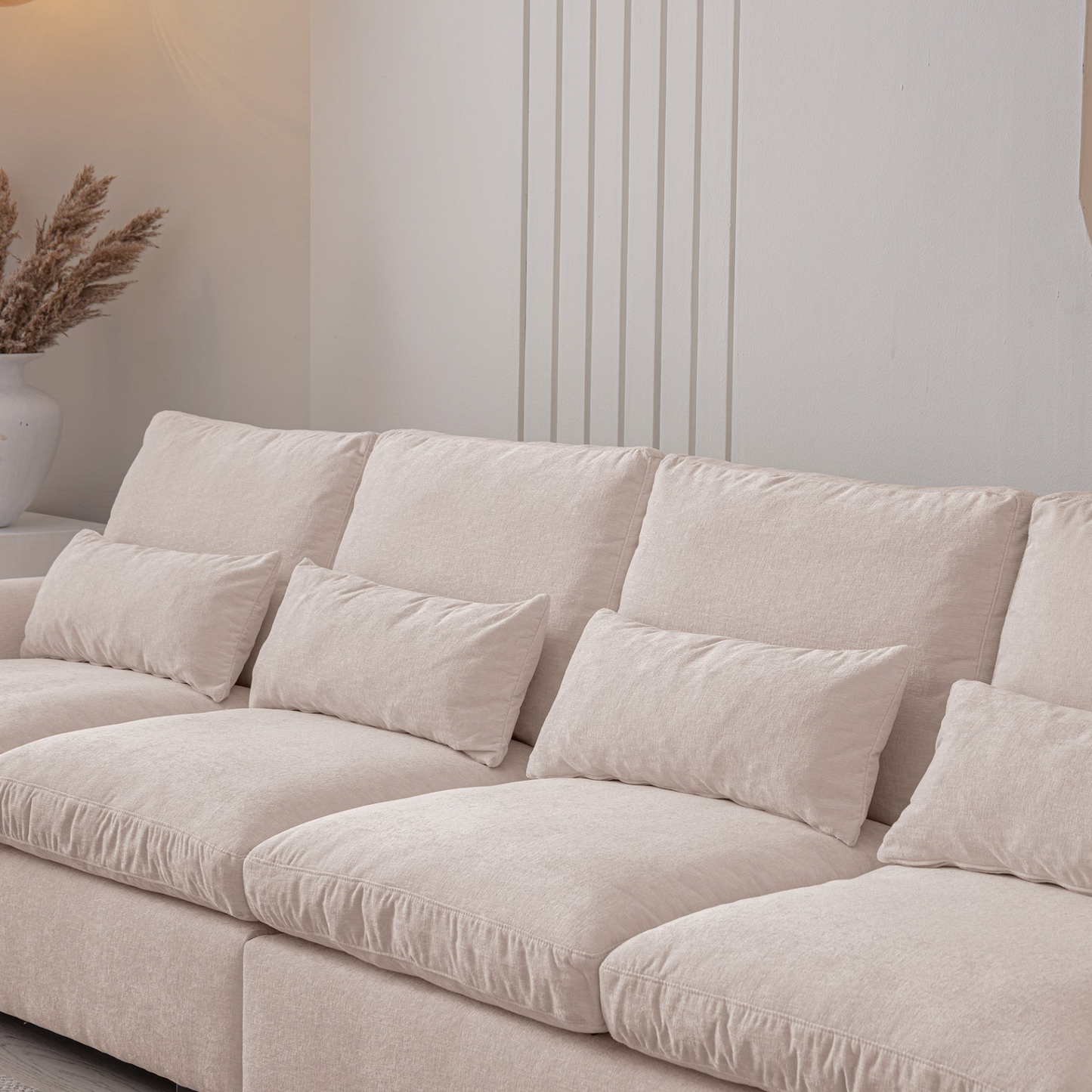 Sofa & Chair sets | Modern Modular L Shaped Chenille Sofa Couch Reversible Ottoman With Storage Removable and Washable Cushions Sofa With USB Ports & Cup Holder For Living Room | casafoyer.myshopify.com