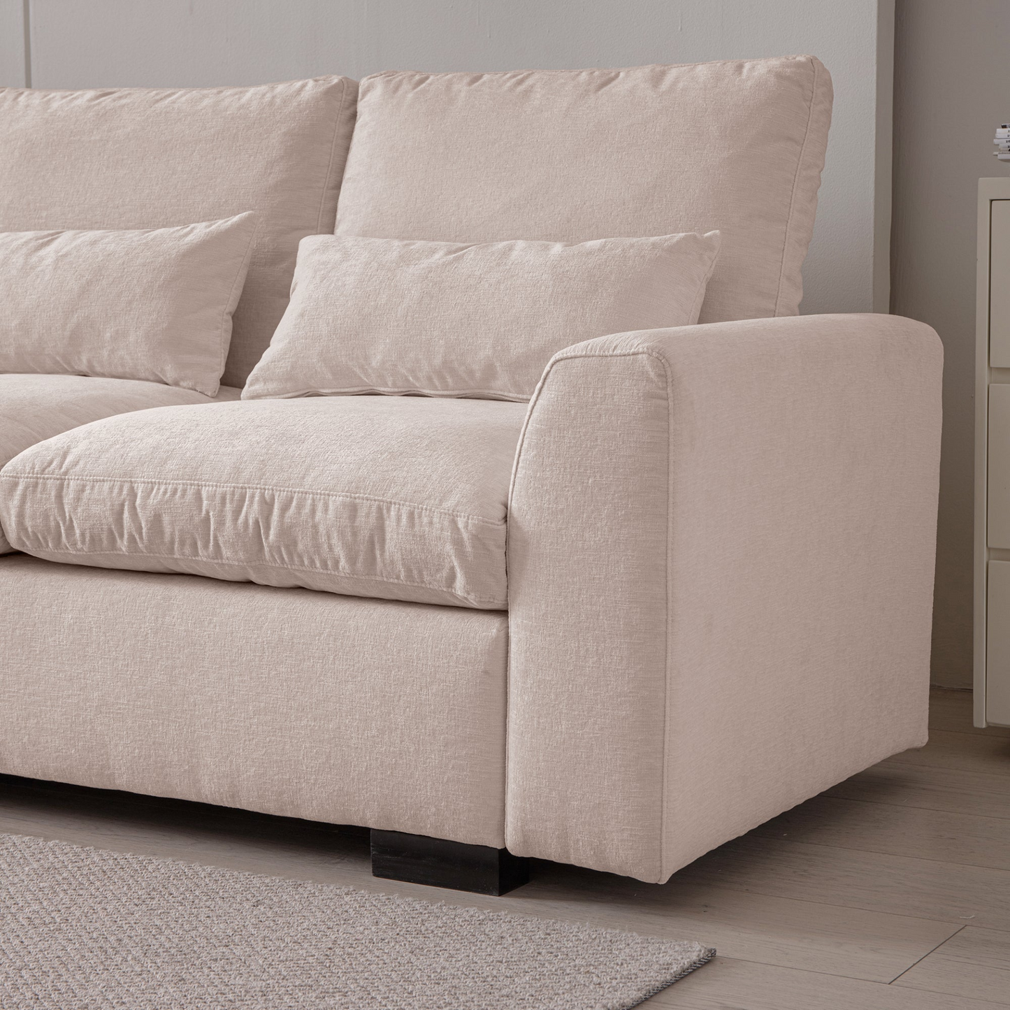 Sofa & Chair sets | Modern Modular L Shaped Chenille Sofa Couch Reversible Ottoman With Storage Removable and Washable Cushions Sofa With USB Ports & Cup Holder For Living Room | casafoyer.myshopify.com