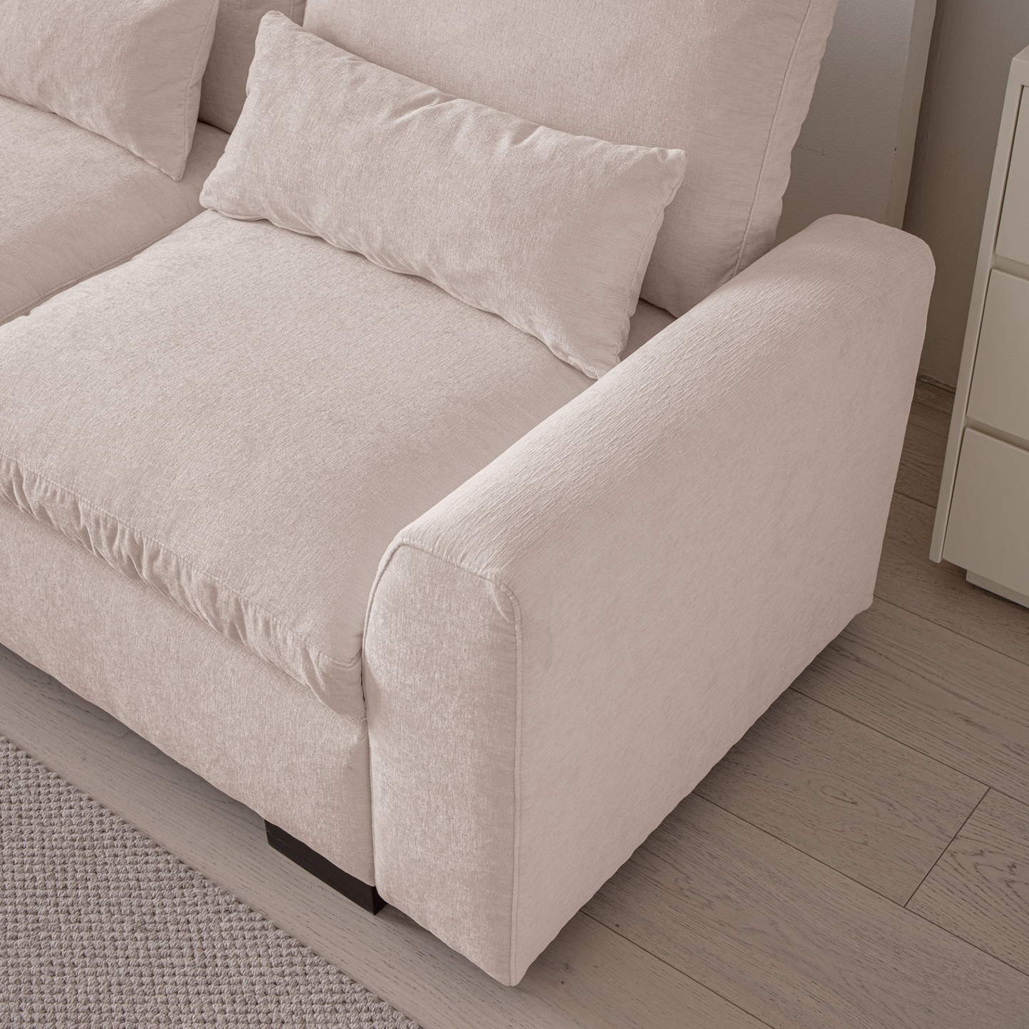 Sofa & Chair sets | Modern Modular L Shaped Chenille Sofa Couch Reversible Ottoman With Storage Removable and Washable Cushions Sofa With USB Ports & Cup Holder For Living Room | casafoyer.myshopify.com