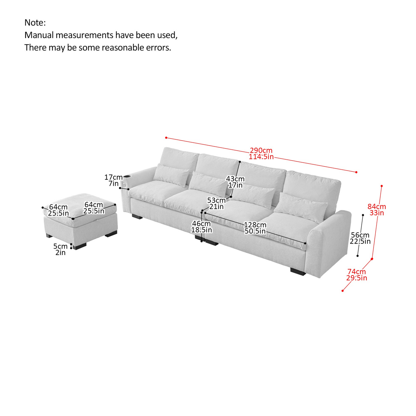 Sofa & Chair sets | Modern Modular L Shaped Chenille Sofa Couch Reversible Ottoman With Storage Removable and Washable Cushions Sofa With USB Ports & Cup Holder For Living Room | casafoyer.myshopify.com