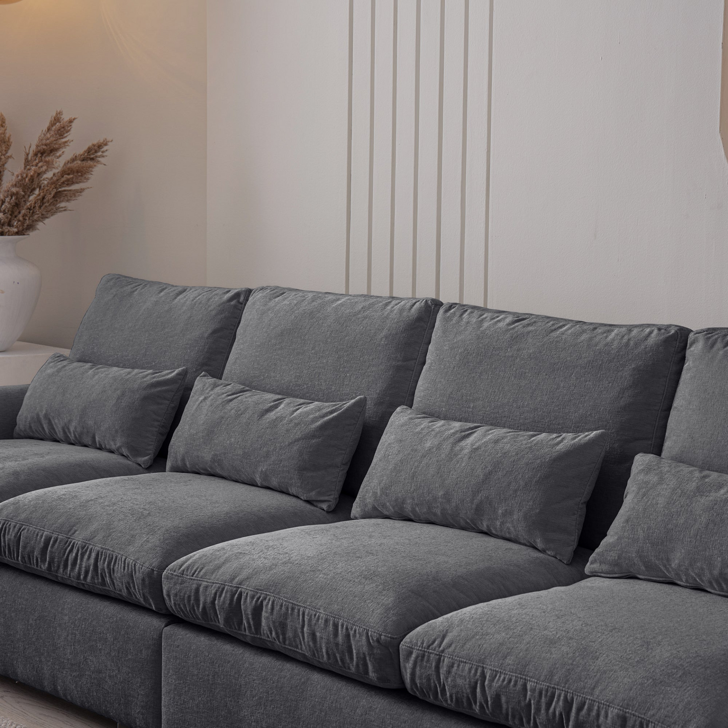 Sofa & Chair sets | Modern Modular L Shaped Chenille Sofa Couch Reversible Ottoman With Storage Removable and Washable Cushions Sofa With USB Ports & Cup Holder For Living Room | casafoyer.myshopify.com