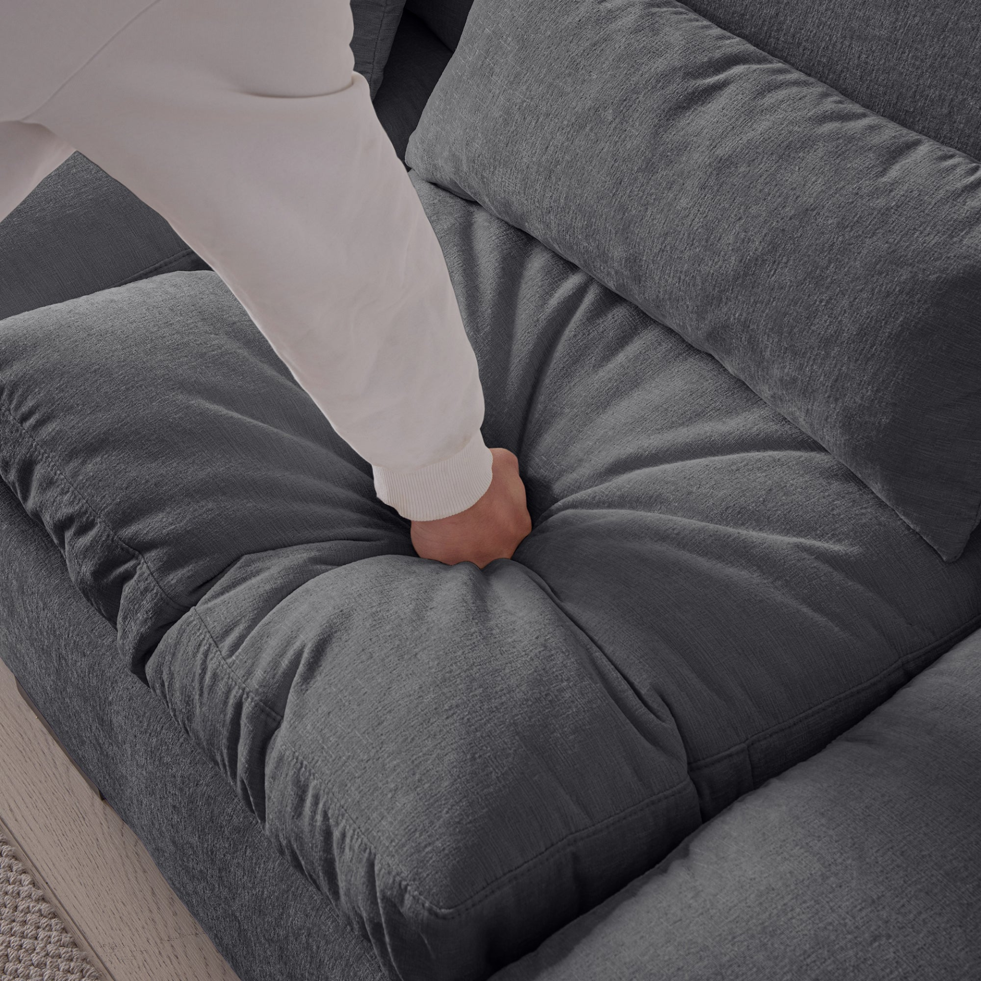 Sofa & Chair sets | Modern Modular L Shaped Chenille Sofa Couch Reversible Ottoman With Storage Removable and Washable Cushions Sofa With USB Ports & Cup Holder For Living Room | casafoyer.myshopify.com