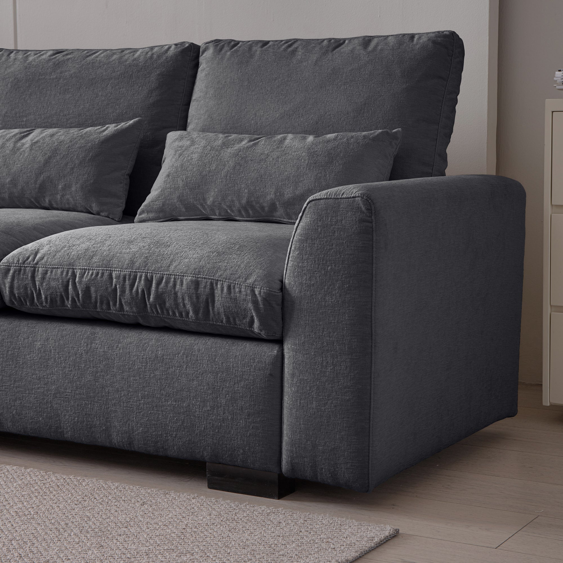 Sofa & Chair sets | Modern Modular L Shaped Chenille Sofa Couch Reversible Ottoman With Storage Removable and Washable Cushions Sofa With USB Ports & Cup Holder For Living Room | casafoyer.myshopify.com