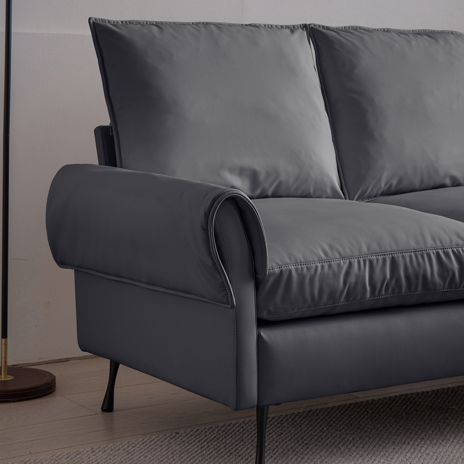 Sofa & Chair sets | Modern Sectional Technical leather L-Shaped Sofa Couch with Reversible Chaise Lounge | casafoyer.myshopify.com