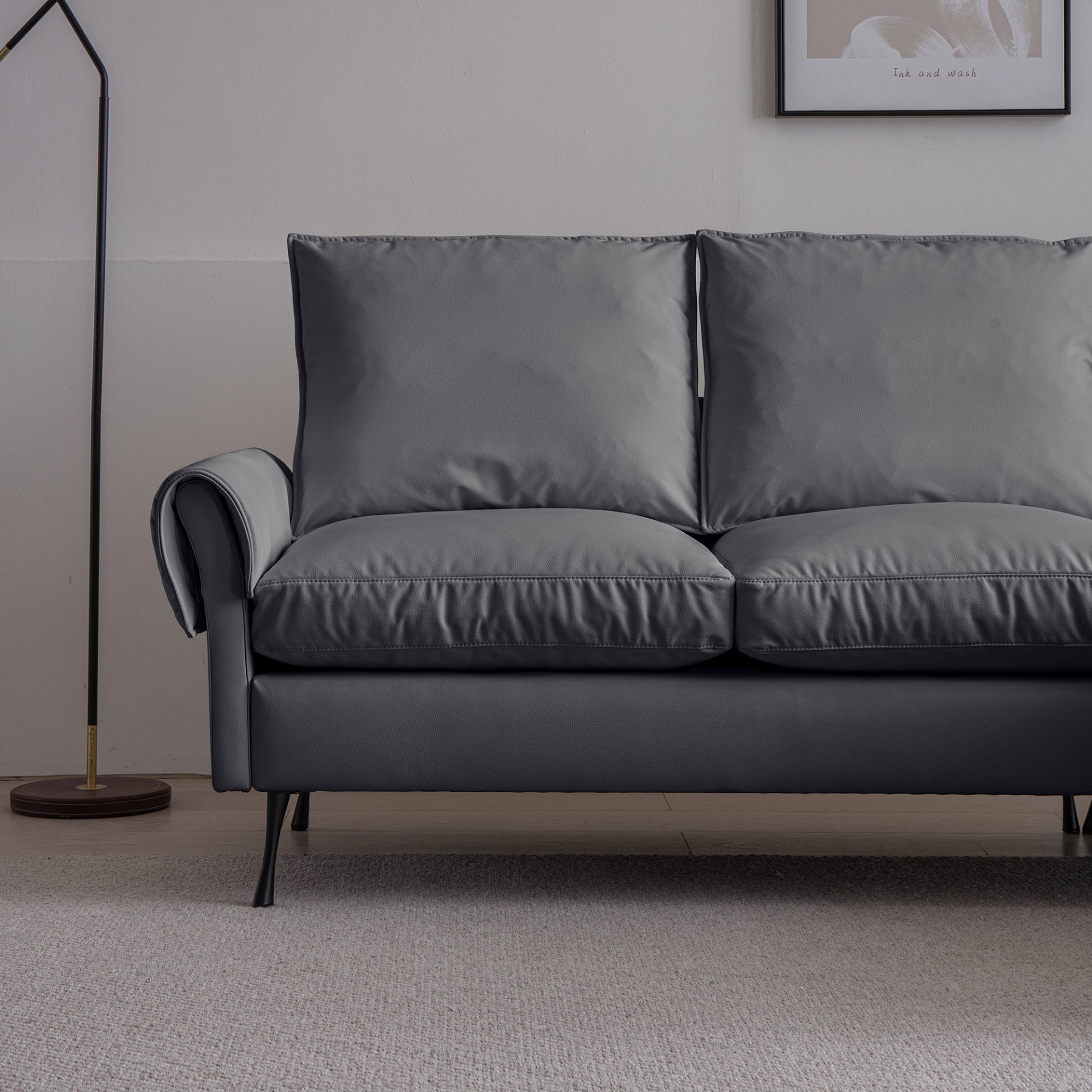 Sofa & Chair sets | Modern Sectional Technical leather L-Shaped Sofa Couch with Reversible Chaise Lounge | casafoyer.myshopify.com