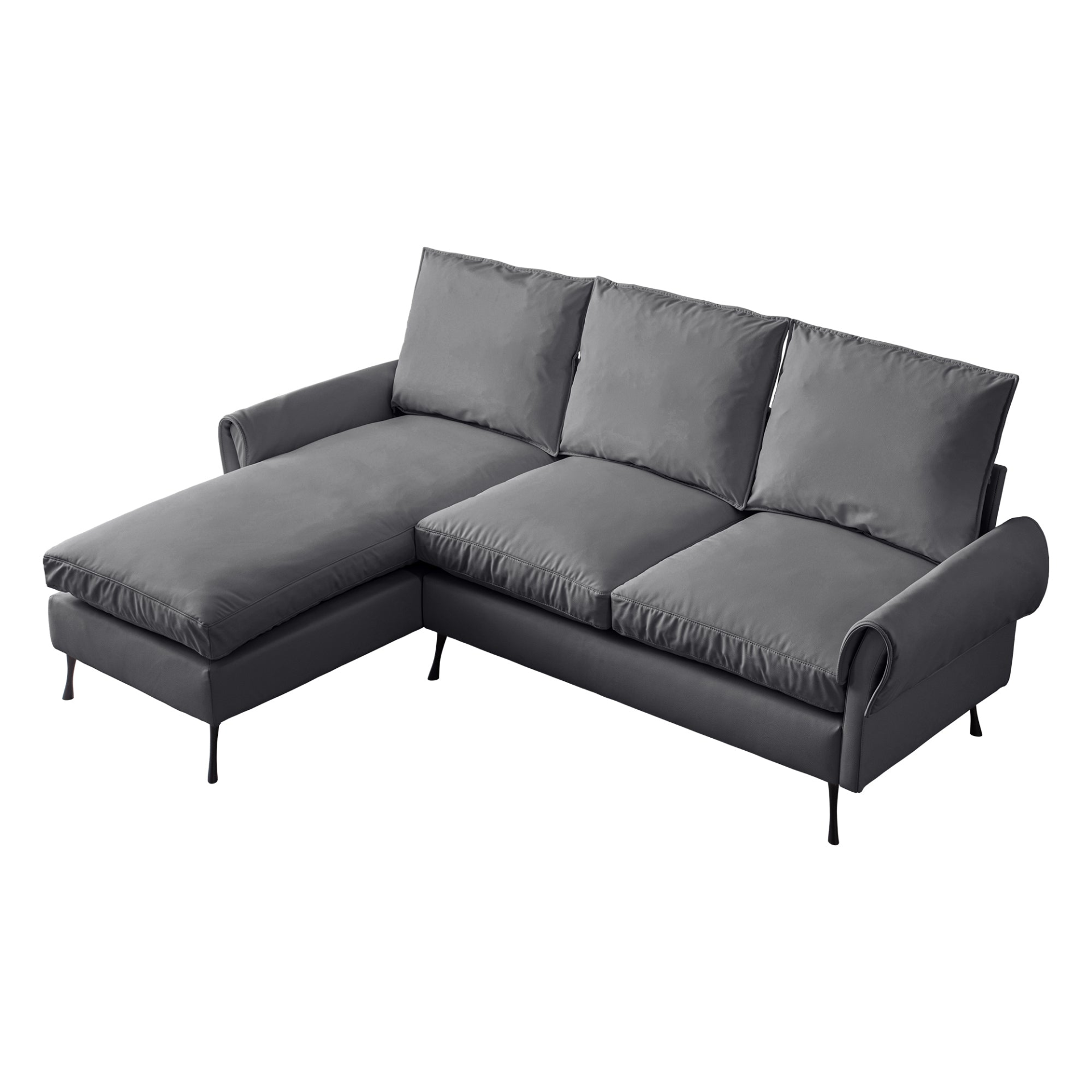 Sofa & Chair sets | Modern Sectional Technical leather L-Shaped Sofa Couch with Reversible Chaise Lounge | casafoyer.myshopify.com