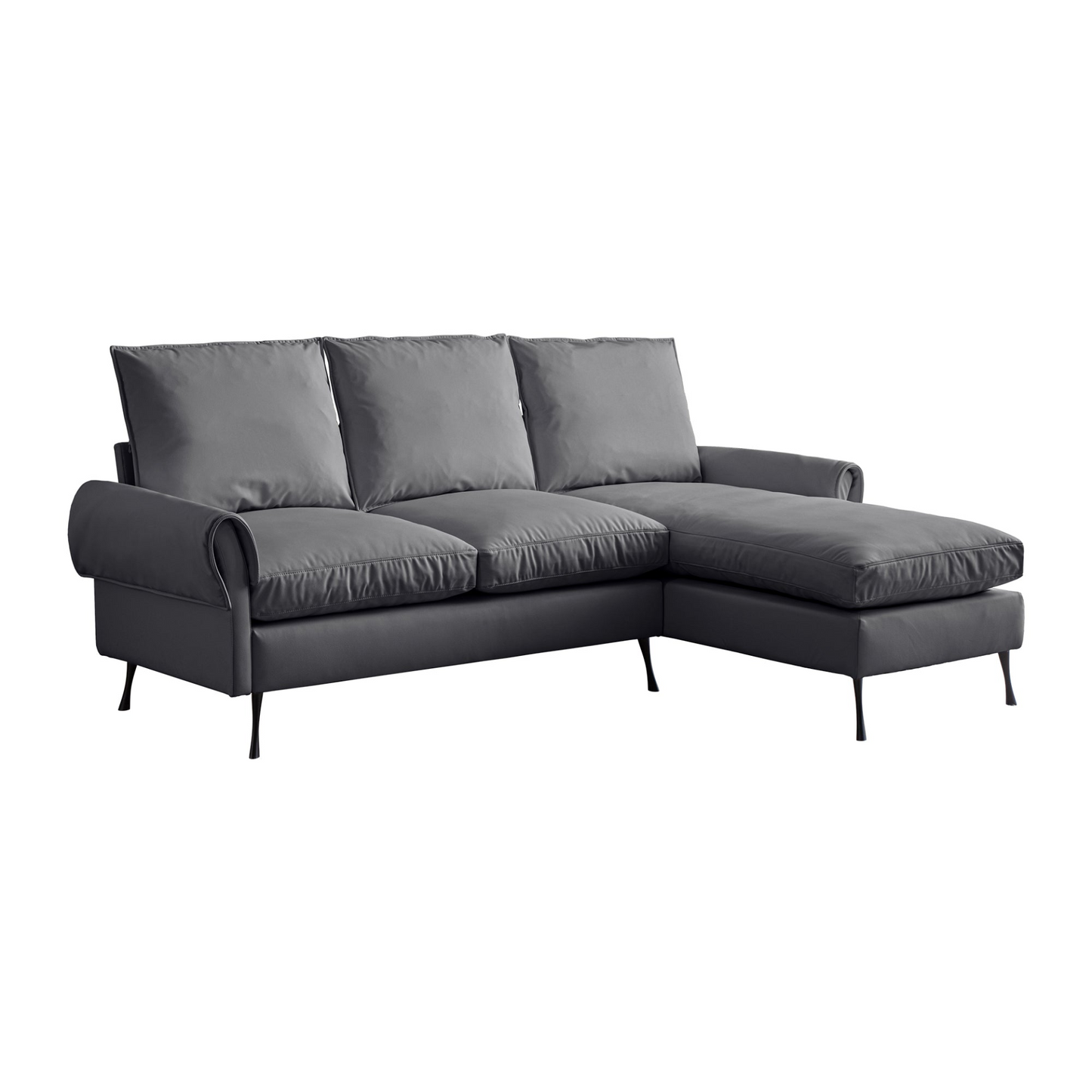 Sofa & Chair sets | Modern Sectional Technical leather L-Shaped Sofa Couch with Reversible Chaise Lounge | casafoyer.myshopify.com