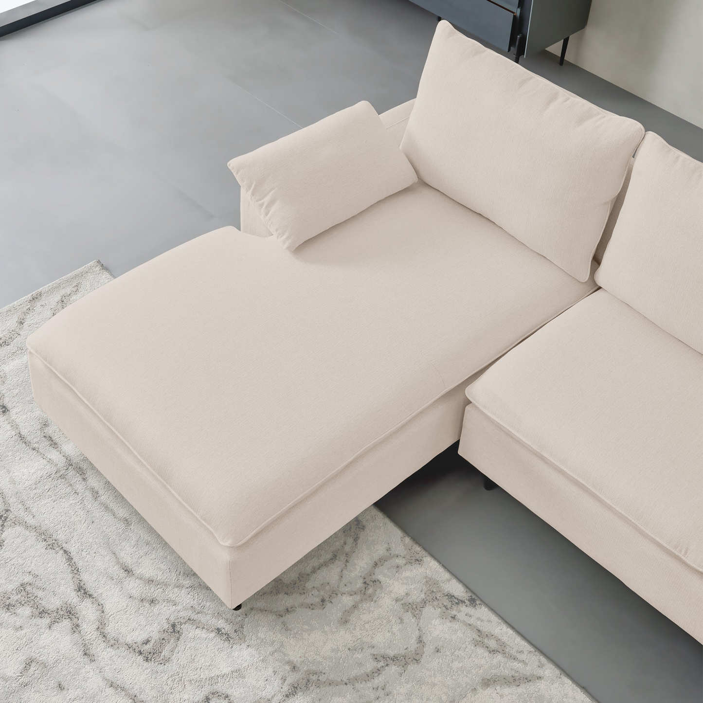 Sofa & Chair sets | L-Shaped linen sectional sofa with right chaise(left-facing chaise),Beige | casafoyer.myshopify.com