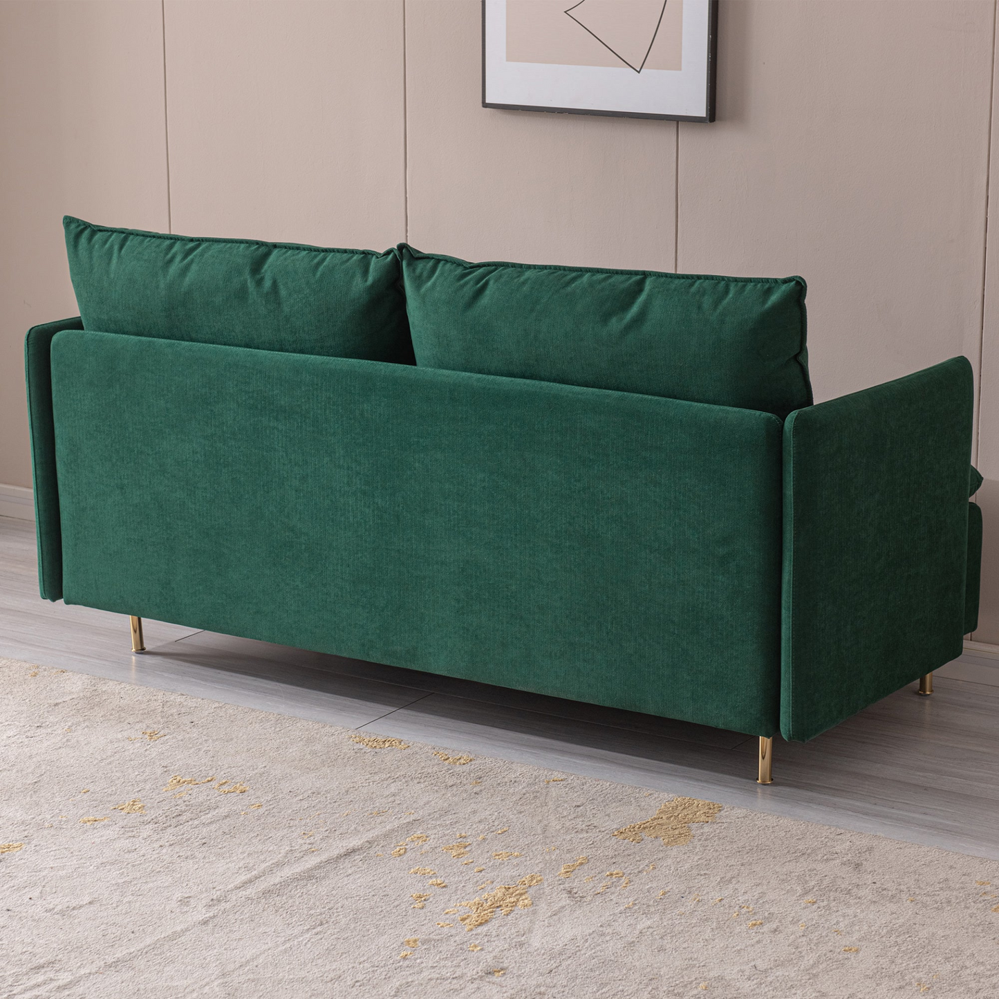 Sofa & Chair sets | Modern Upholstered Loveseat Sofa, Emerald Cotton Linen - 63.8" | casafoyer.myshopify.com