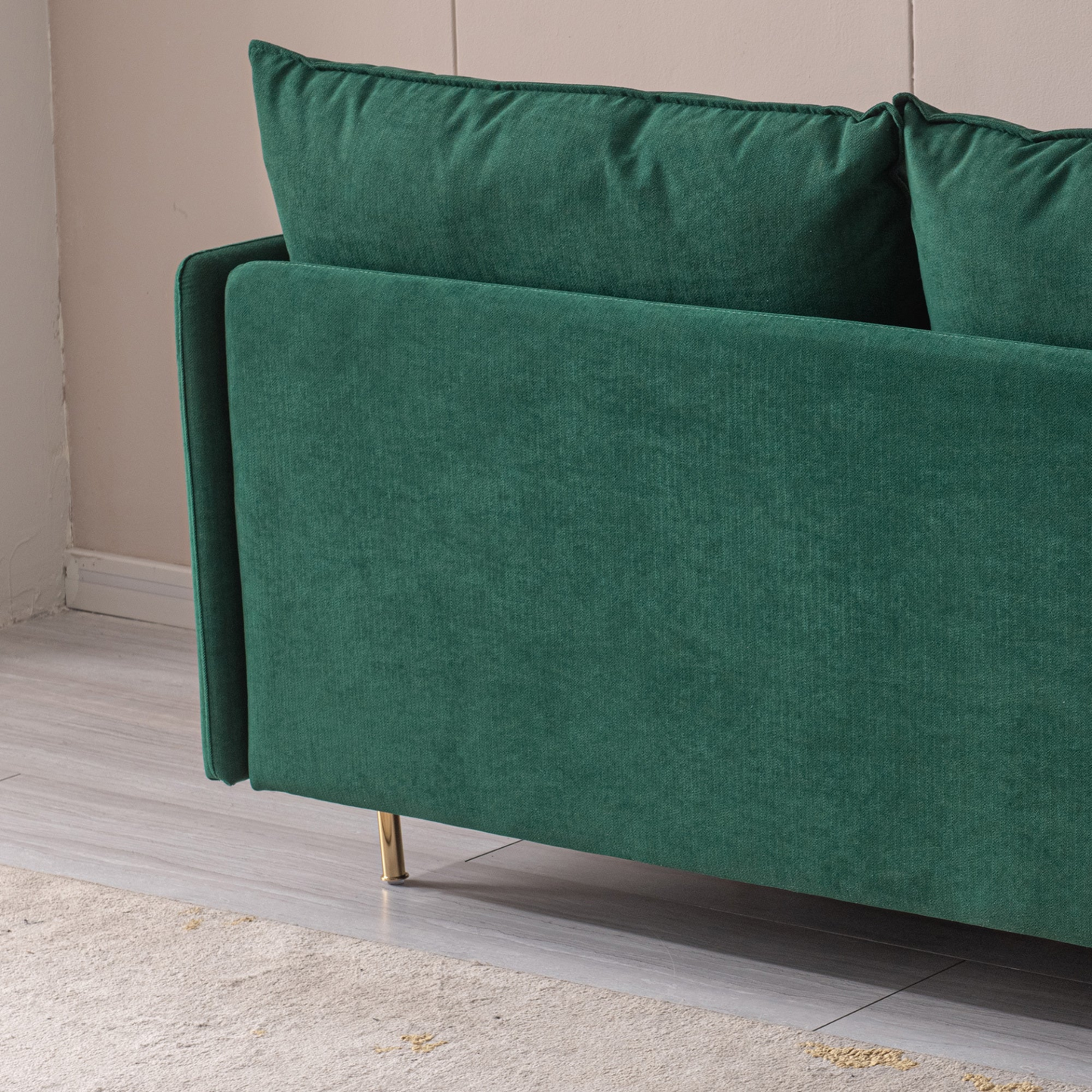 Sofa & Chair sets | Modern Upholstered Loveseat Sofa, Emerald Cotton Linen - 63.8" | casafoyer.myshopify.com