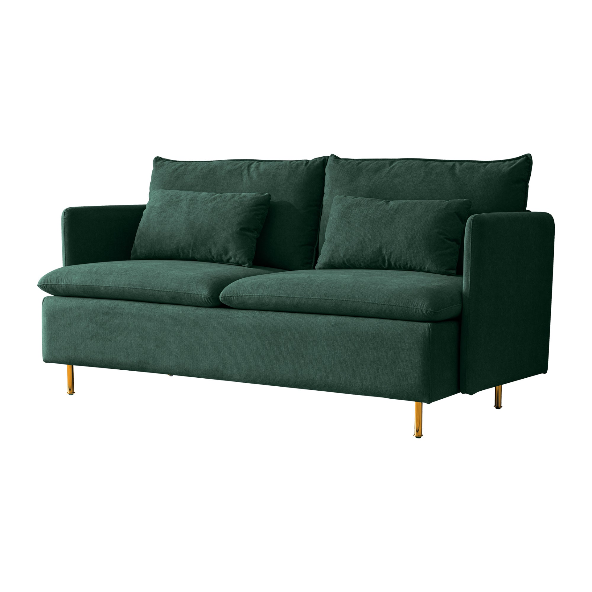 Sofa & Chair sets | Modern Upholstered Loveseat Sofa, Emerald Cotton Linen - 63.8" | casafoyer.myshopify.com