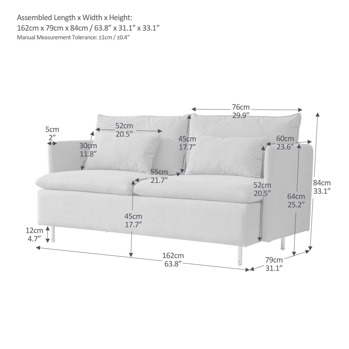 Sofa & Chair sets | Modern Upholstered Loveseat Sofa, Emerald Cotton Linen - 63.8" | casafoyer.myshopify.com