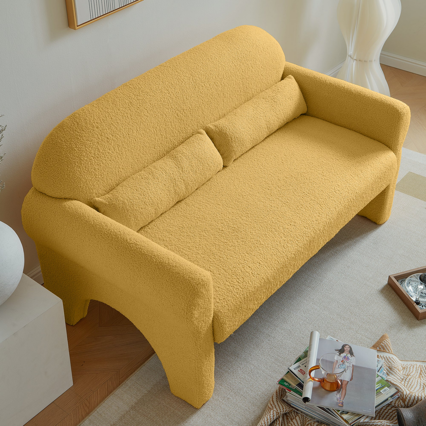 Sofa & Chair sets | Upgrade Your Living Room with the Modern Boucle Loveseat - Luxurious and Stylish | casafoyer.myshopify.com