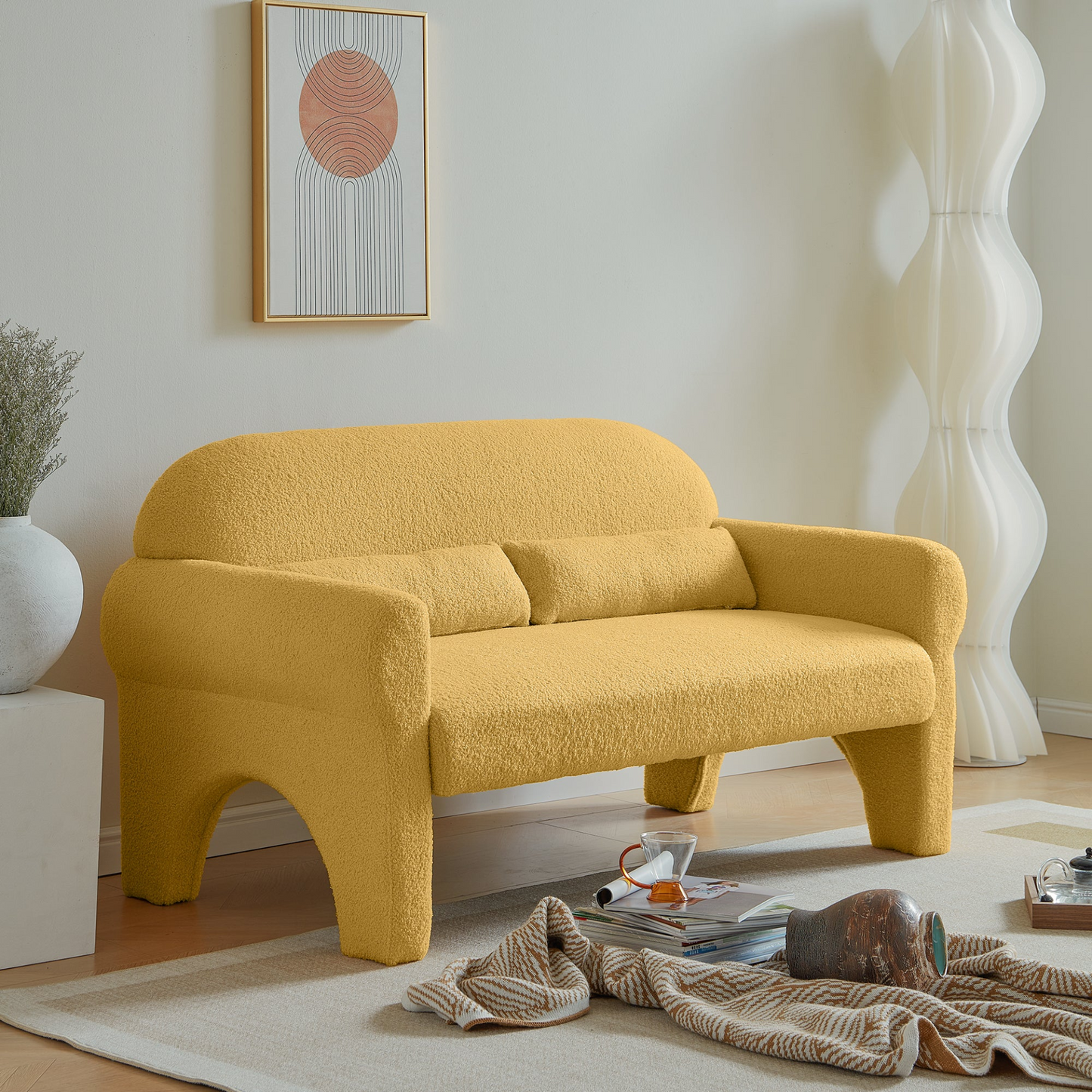 Sofa & Chair sets | Upgrade Your Living Room with the Modern Boucle Loveseat - Luxurious and Stylish | casafoyer.myshopify.com