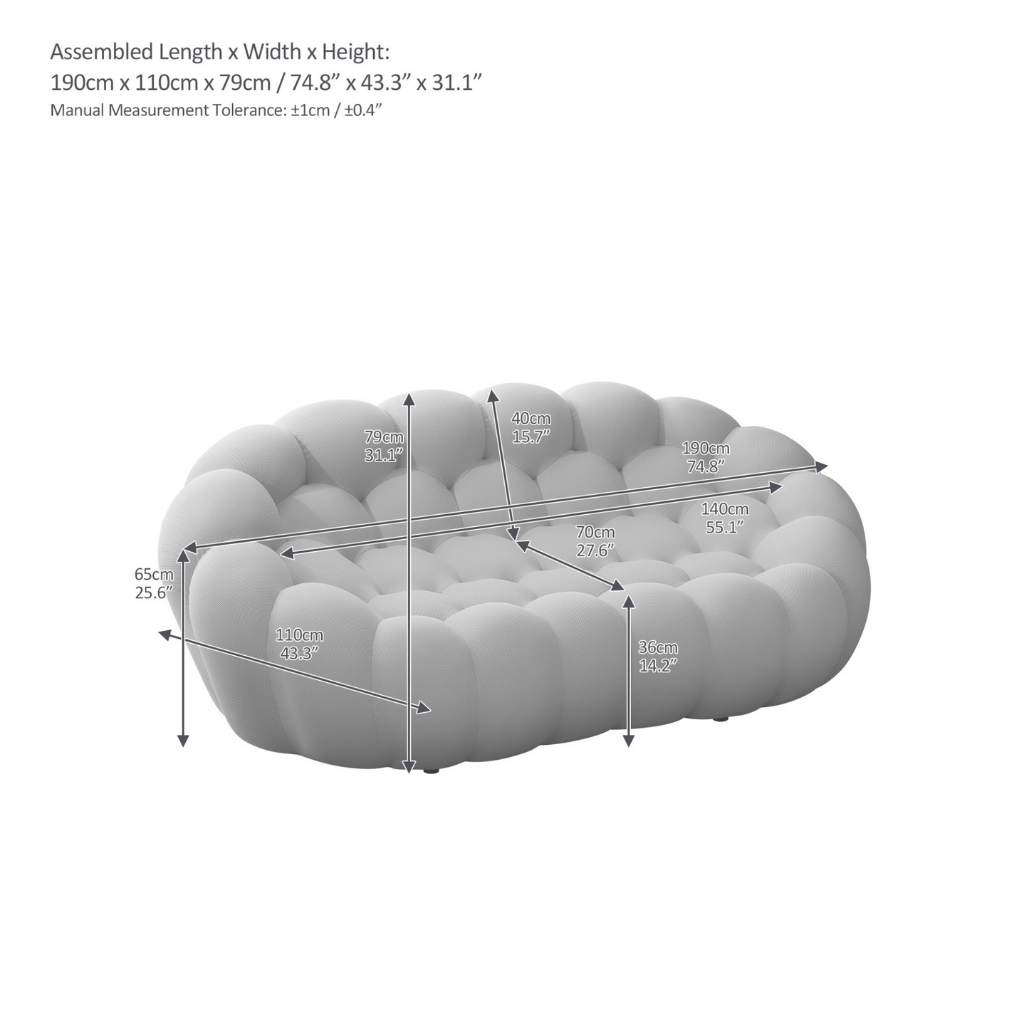 [product_type] | Modern Bubble Floor Couch for Living Room - Orange | Buy Online at Best Price | casafoyer.myshopify.com