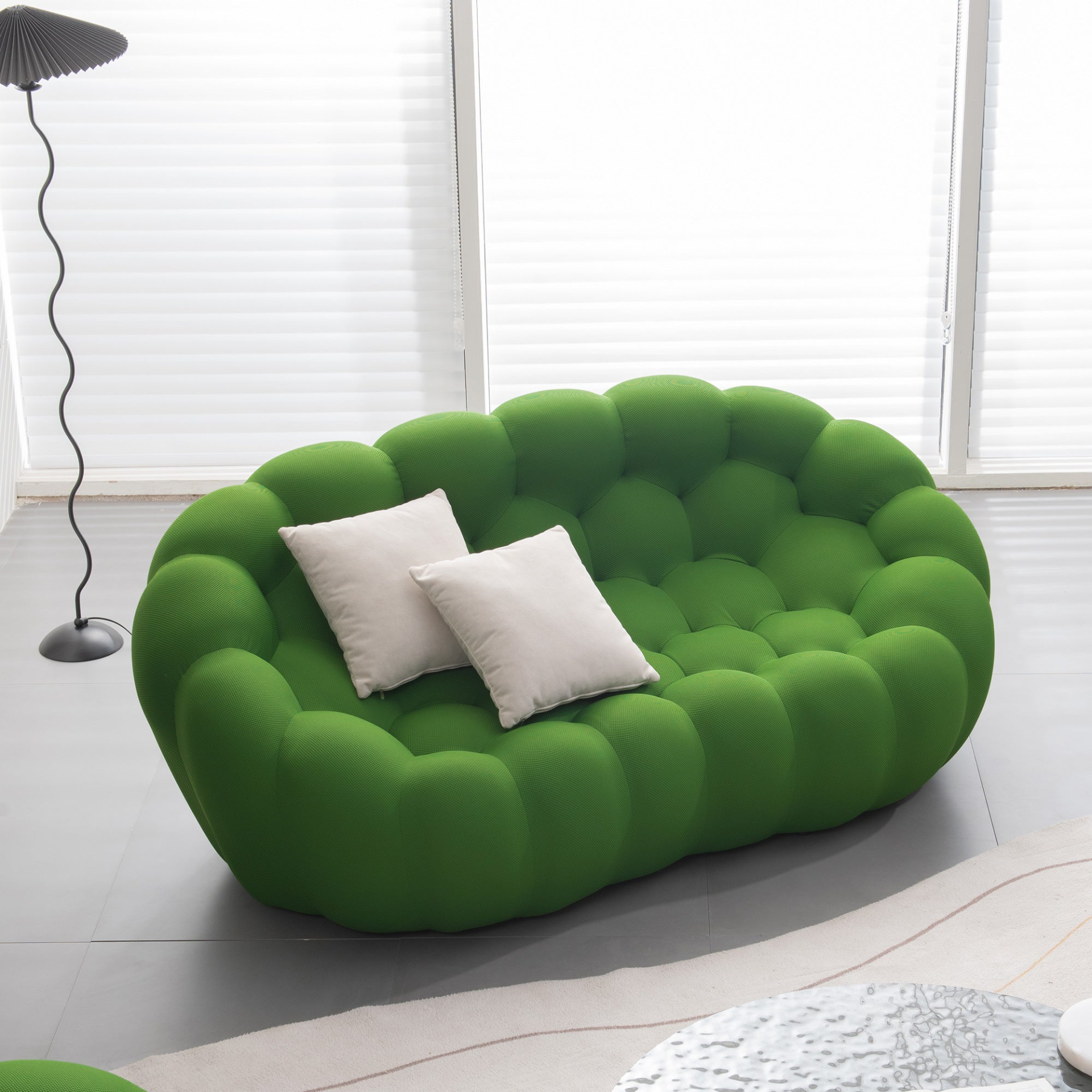 [product_type] | 74.8'' Modern Bubble Floor Couch for Living Room, Green | casafoyer.myshopify.com