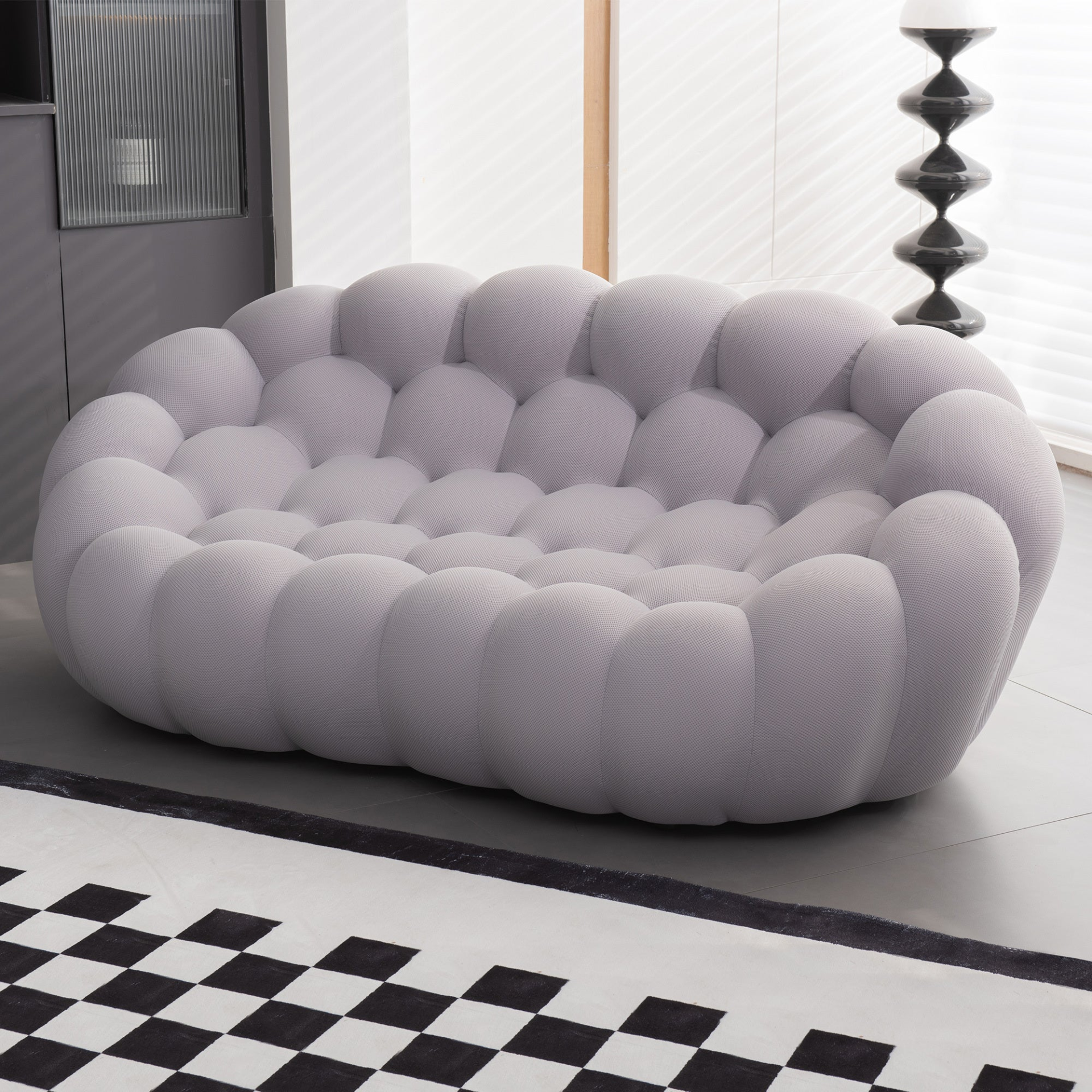 [product_type] | 74.8'' Modern Bubble Floor Couch for Living Room, Gray - Luxury and Comfort | casafoyer.myshopify.com