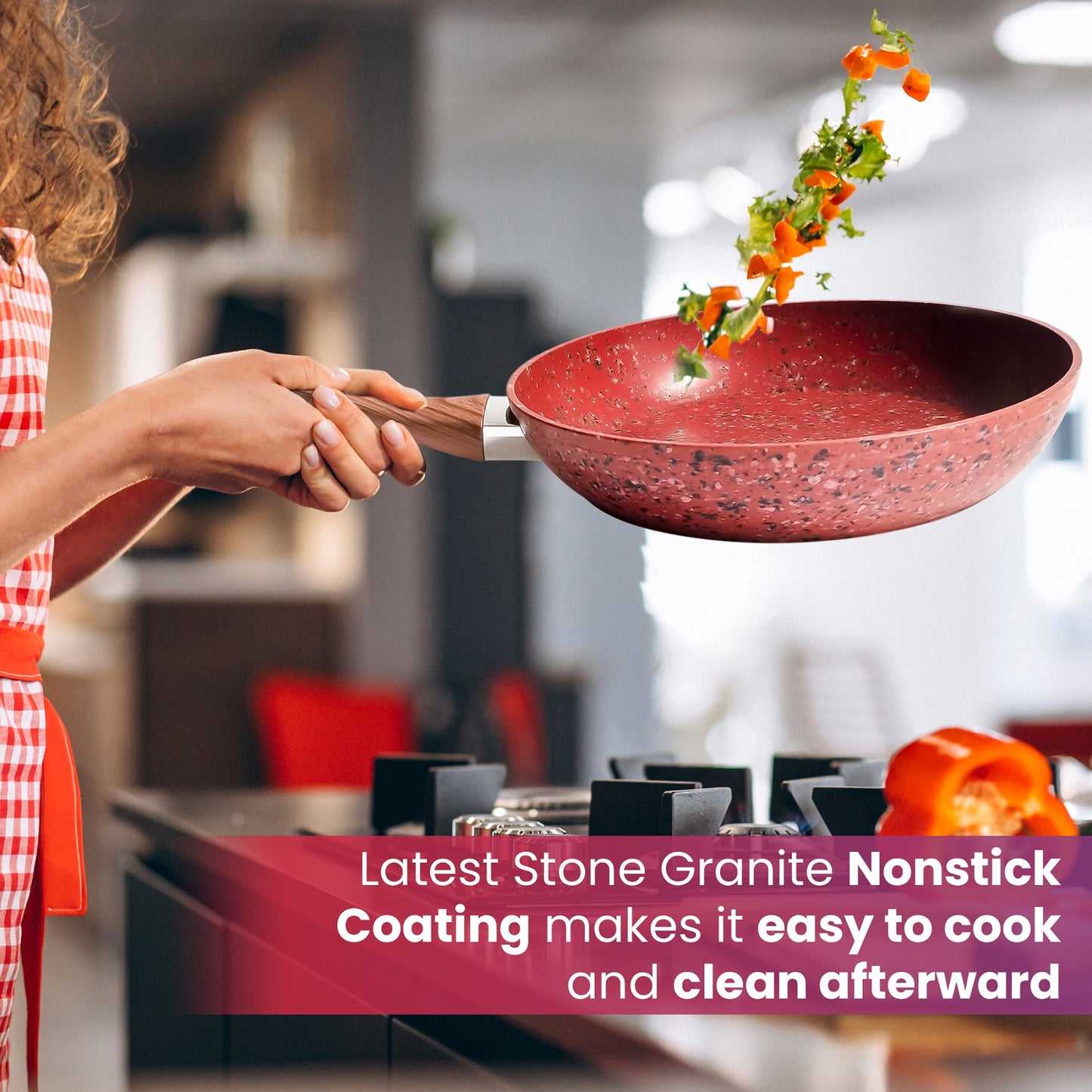 Cookware | CasaFoyer 10-Inch Frying Pan with Deluxe Copper Granite Stone Non-stick Coating- With Lid | casafoyer.myshopify.com