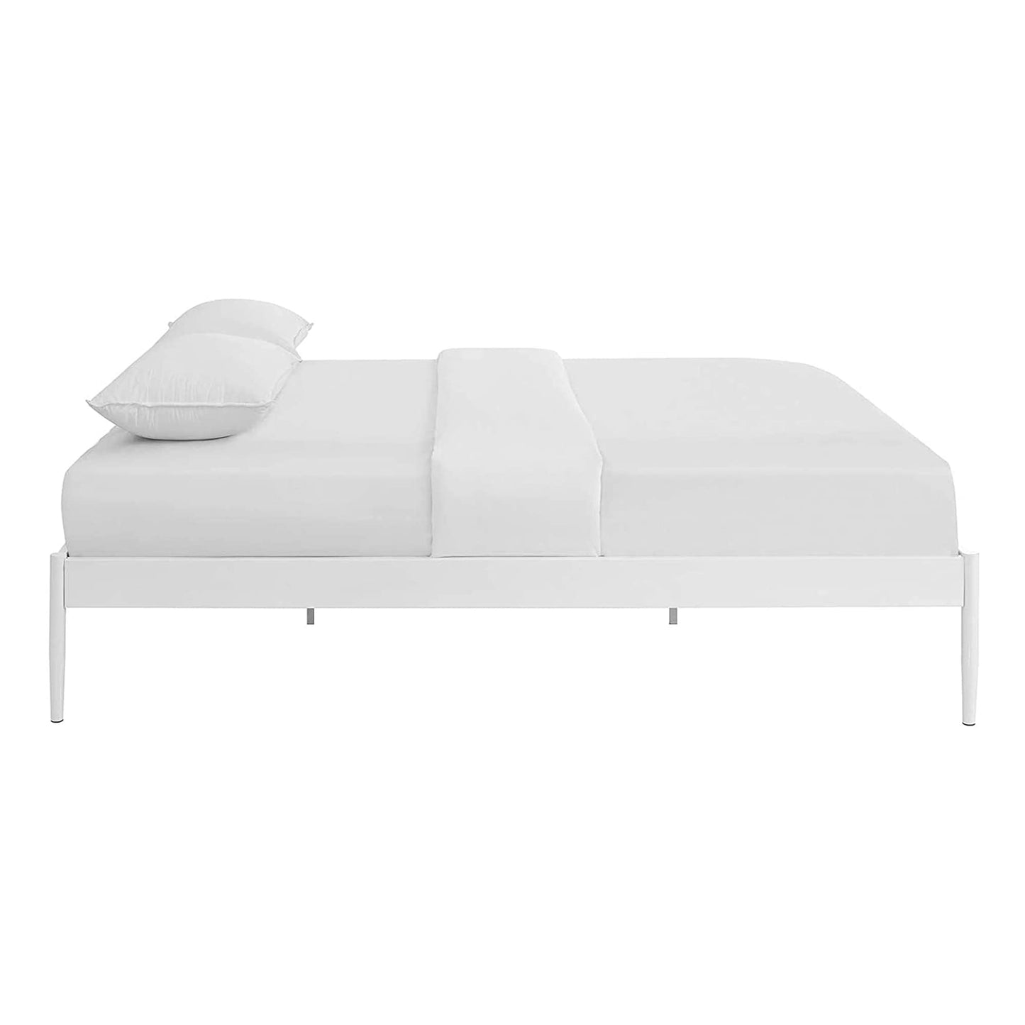 Bed | CasaFoyer  Elsie Bed Frame | Slatted Birchwood Support | Steel Frame | No Boxspring Needed | 1300 lbs Weight Capacity | Modern Design | Queen Size | casafoyer.myshopify.com