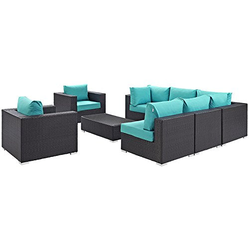 kitchen and dining room sets | CasaFoyer Convene Outdoor Sectional Set | Durable Rattan & Aluminum Frame | Weather-Resistant Cushions | Patio Sofa Set with Coffee Table & Armless, Armchair, Corner Sections | casafoyer.myshopify.com