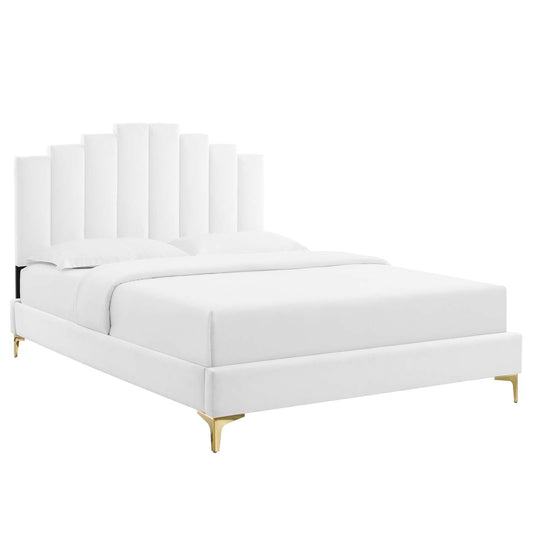 adjustable bed bases | CasaFoyer Elise Performance Velvet Twin Platform Bed | Glamorous Art Deco Style | Stain-Resistant Velvet | Gold Metal Legs | Comfortable & Sturdy | Supports Various Mattress Types | White | casafoyer.myshopify.com