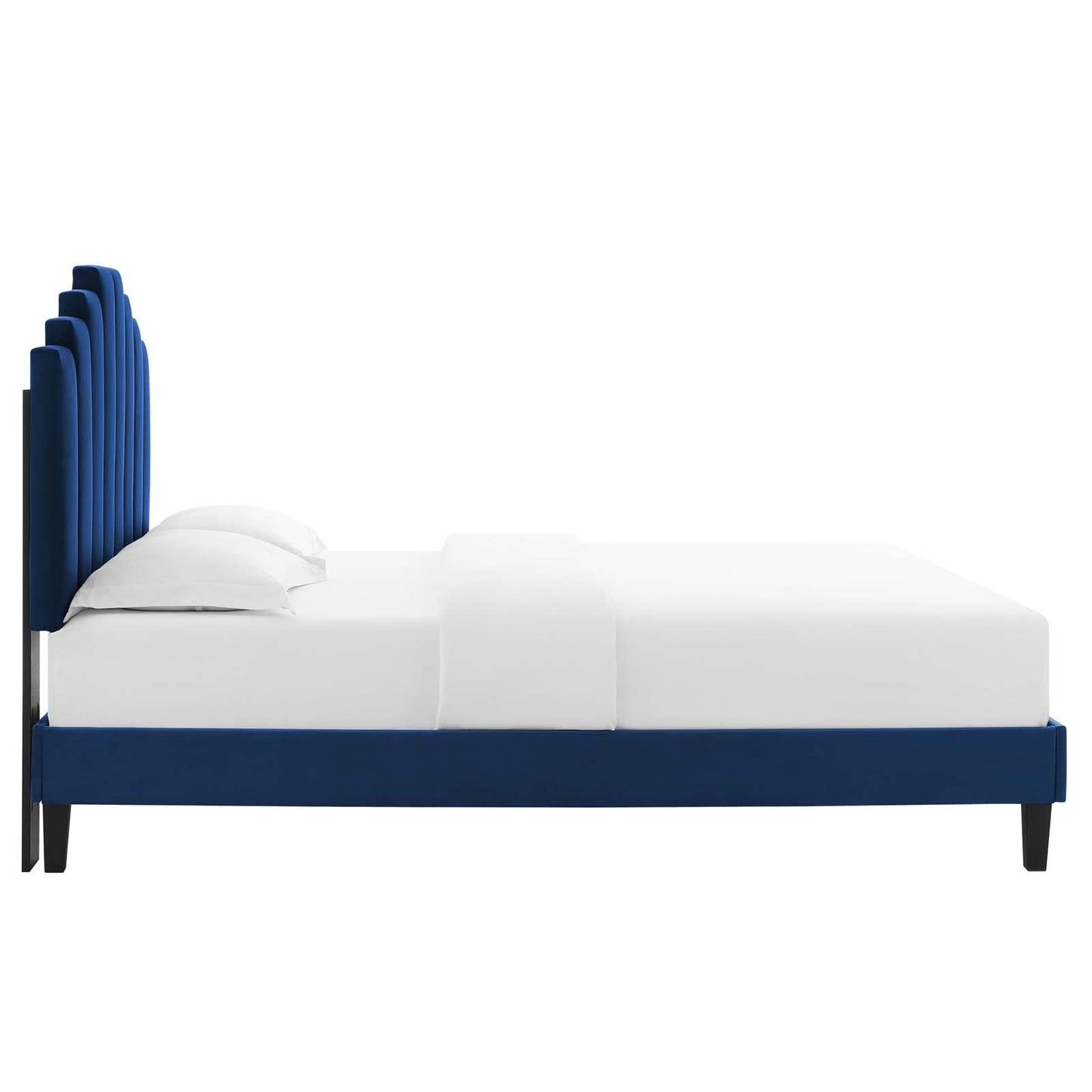 Bed | CasaFoyer Elise Performance Velvet King Platform Bed | Opulent Art Deco Style | Stain-Resistant | Memory Foam Compatible | 800 lbs Weight Capacity | casafoyer.myshopify.com
