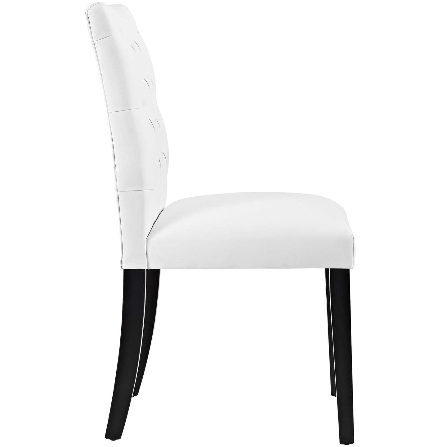 home office desk chairs | CasaFoyer Duchess Dining Chair Set of 2 | Elegant Curvy Design | Tufted Button Back | Comfortable Foam Padding | Vinyl Upholstery | Wood Legs | Non-Marking Foot Caps | White | casafoyer.myshopify.com
