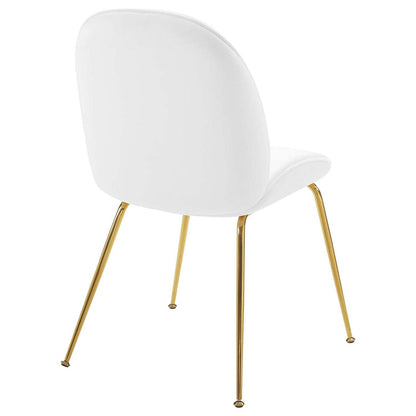 Dining Table | Scoop Gold Stainless Steel Leg Dining Chair | Vintage Glamour | Stain-Resistant Velvet Upholstery | Comfortable Foam Padding | Non-Marking Foot Caps | casafoyer.myshopify.com