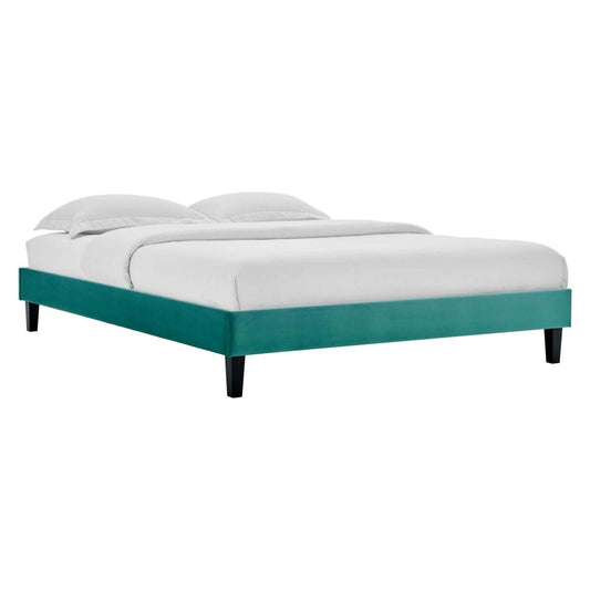 adjustable bed bases | CasaFoyer Reign King Performance Velvet Platform Bed Frame | Upgrade Bedroom Decor with Elegant, Stain-Resistant Velvet | Sturdy Design for Memory Foam, Latex, Innerspring Mattresses | No Box Spring Needed | Easy Assembly | Teal | casafoyer.myshopify.com