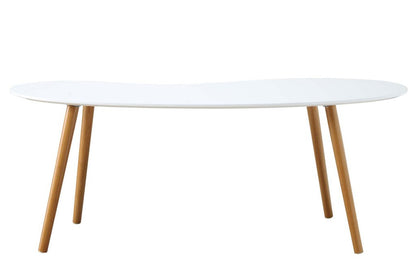 TABLE | Ergode Oslo Bean Shaped Coffee Table | Sleek Glossy Finish | Mid-Century Modern Legs | Ample Surface Area | Sturdy MDF Construction | casafoyer.myshopify.com