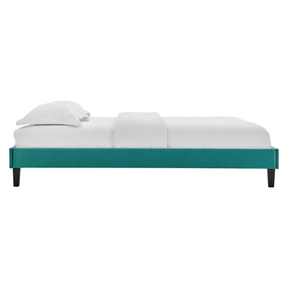 adjustable bed bases | CasaFoyer Reign Performance Velvet Queen Platform Bed Frame | Elegant Stain-Resistant | Memory Foam Compatible | Teal | 800 lbs Weight Capacity | casafoyer.myshopify.com