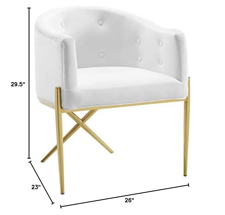 home office desk chairs | CasaFoyer Savour Tufted Performance Velvet Accent Dining Armchair | Elegant & Sophisticated | Stain-Resistant | Comfortable Seating | Chrome Gold Frame | 300 lbs Weight Capacity | casafoyer.myshopify.com