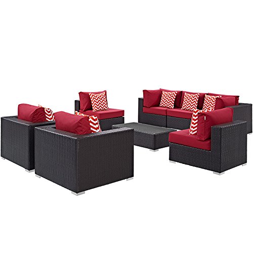 kitchen and dining room sets | CasaFoyer Convene Outdoor Sectional Set | Synthetic Rattan | Aluminum Frame | All-Weather Cushions | Patio Sofa, Coffee Table, Armless & Corner Sections | casafoyer.myshopify.com