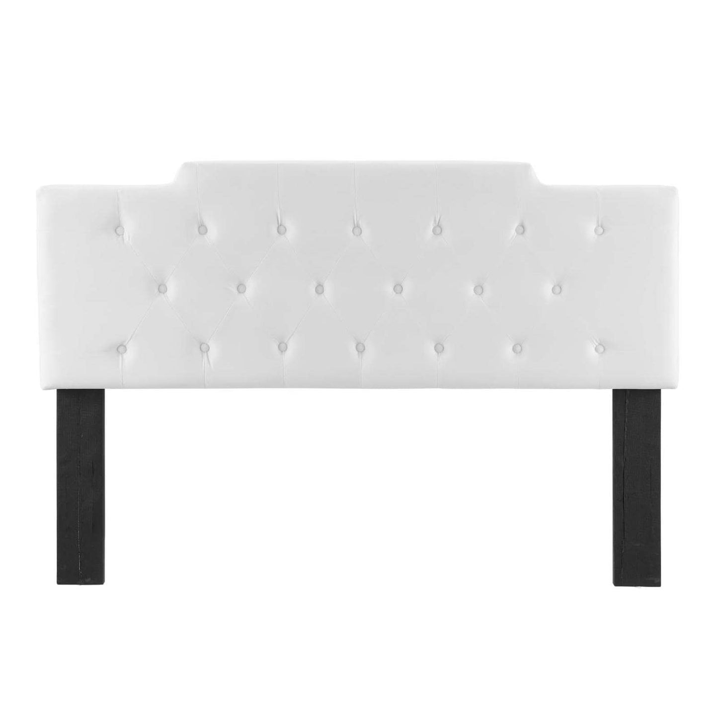 Bed | CasaFoyer Juliet Tufted Performance Velvet Full/Queen Headboard | Vintage Elegance | Diamond Button Tufting | Plush Padding | Stain-Resistant | Adjustable Mounting Positions | White | casafoyer.myshopify.com