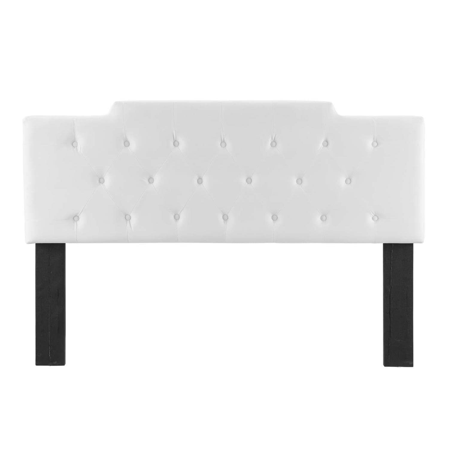 Bed | CasaFoyer Juliet Tufted Performance Velvet Full/Queen Headboard | Vintage Elegance | Diamond Button Tufting | Plush Padding | Stain-Resistant | Adjustable Mounting Positions | White | casafoyer.myshopify.com