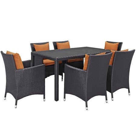 kitchen and dining room sets | CasaFoyer Convene Outdoor Sectional Series | Durable Rattan Weave | Weather-Resistant Cushions | 7 Piece Dining Set | casafoyer.myshopify.com