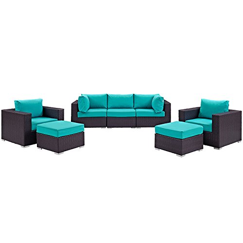 kitchen and dining room sets | CasaFoyer Convene Outdoor Sectional Set | Synthetic Rattan | Aluminum Frame | All-Weather Cushions | Patio, Backyard, Poolside Furniture | casafoyer.myshopify.com
