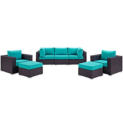 kitchen and dining room sets | CasaFoyer Convene Outdoor Sectional Set | Synthetic Rattan | Aluminum Frame | All-Weather Cushions | Patio, Backyard, Poolside Furniture | casafoyer.myshopify.com