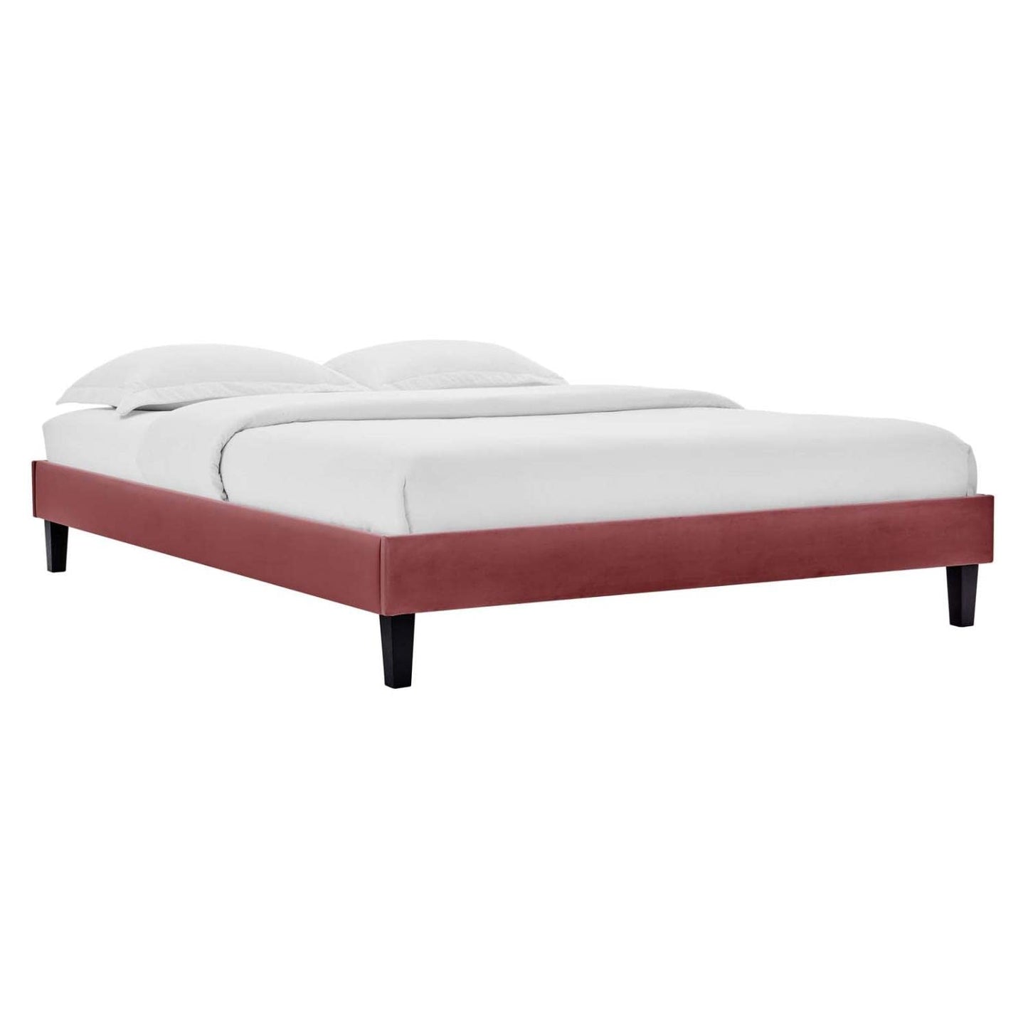 adjustable bed bases | CasaFoyer Reign Performance Velvet King Platform Bed Frame | Stain-Resistant Luxury Upholstered Bed | Poplar Wood Slat Support System | Dusty Rose | casafoyer.myshopify.com