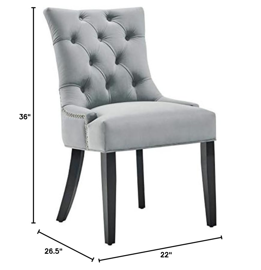 home office desk chairs | CasaFoyer Regent Tufted Button Upholstered Performance Velvet Dining Chair | Set of 2 | Elegant Design | Foam Padded Seat | Stain-Resistant | 500 lbs Capacity | Light Gray | casafoyer.myshopify.com