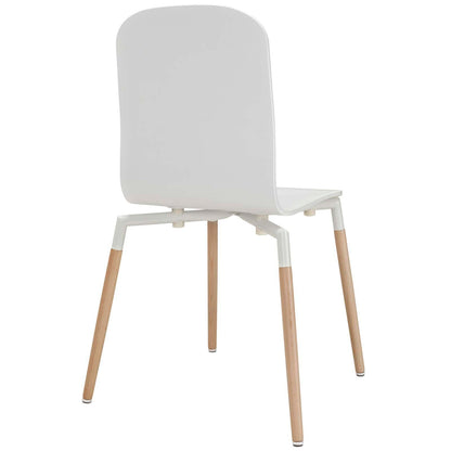 home office desk chairs | CasaFoyer Stack Wood Dining Chair | Sleek & Elegant Design | Steel Top | Beech Wood Legs | Painted Finish | Ideal for Minimalist Interiors | casafoyer.myshopify.com