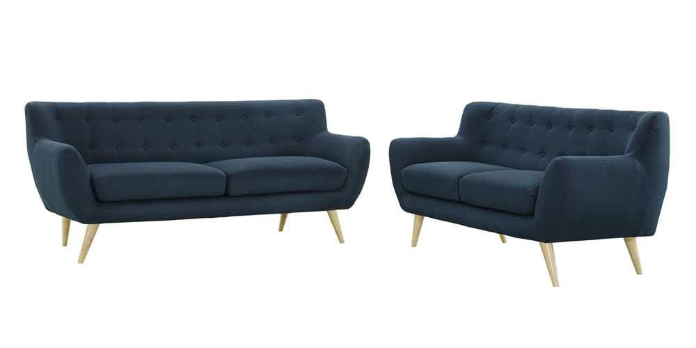 Sofa & chair Sets | Remark Living Room Set | Exquisite & Comfortable | Plush Dual Cushion Design | Organic Shape | Solid Wood Dowel Legs | Polyester Upholstery | Finely Stitched Back Seat Buttons | Modern & Stylish | Includes Loveseat & Sofa | casafoyer.myshopify.com