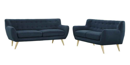 Sofa & chair Sets | Remark Living Room Set | Exquisite & Comfortable | Plush Dual Cushion Design | Organic Shape | Solid Wood Dowel Legs | Polyester Upholstery | Finely Stitched Back Seat Buttons | Modern & Stylish | Includes Loveseat & Sofa | casafoyer.myshopify.com
