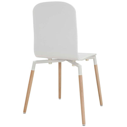 childrens table and chair sets | CasaFoyer Stack Wood Dining Set | Sleek & Sophisticated Furniture | Minimalist Decor | 4 Chairs & 1 Table | Durable Steel & Beech Wood Legs | White | casafoyer.myshopify.com