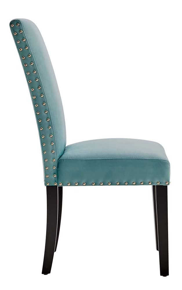 home office desk chairs | CasaFoyer Elegant Parcel Upholstered Velvet Dining Side Chairs | Set of 2 | Nailhead Trim | Stain-Resistant | Comfortable Foam Padding | Durable Legs | 285 lbs Weight Capacity | casafoyer.myshopify.com