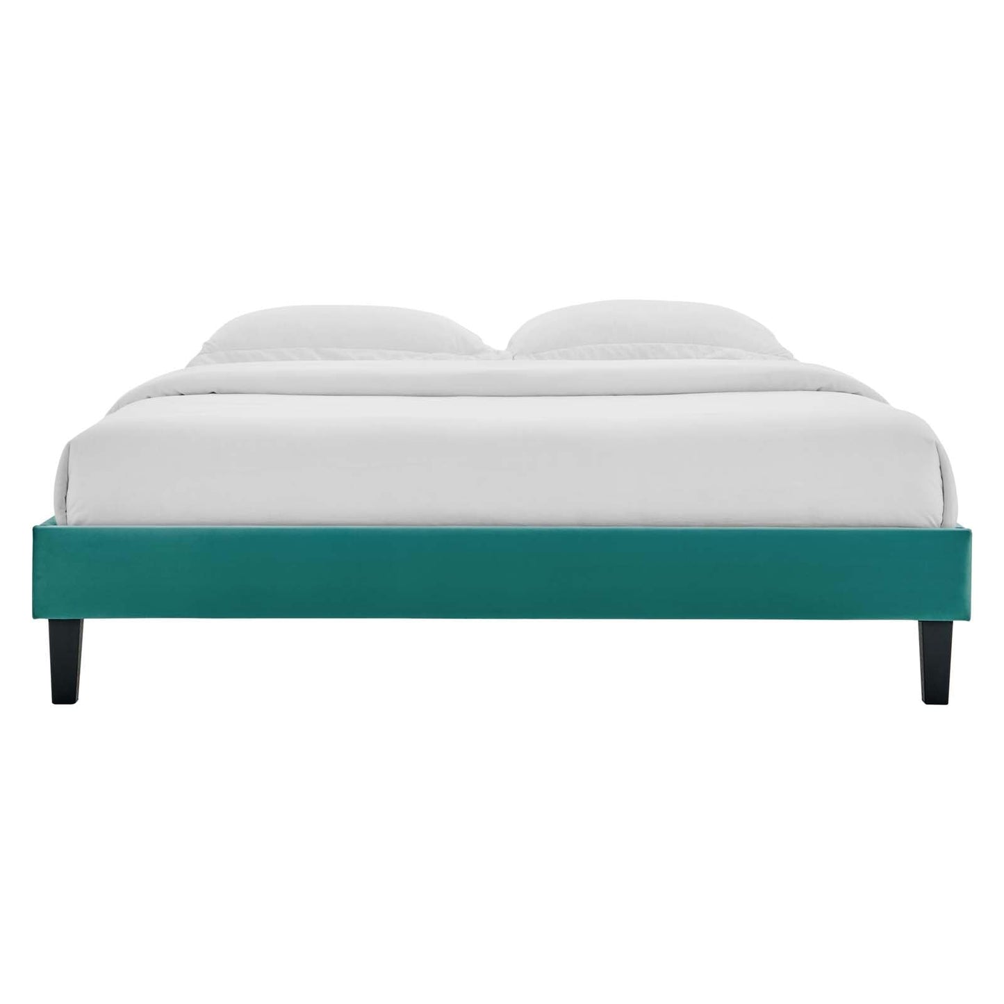 adjustable bed bases | CasaFoyer Reign Performance Velvet Queen Platform Bed Frame | Elegant Stain-Resistant | Memory Foam Compatible | Teal | 800 lbs Weight Capacity | casafoyer.myshopify.com
