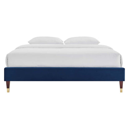 bed frames | CasaFoyer Harlow Performance Velvet Full Bed Frame | Opulent Art Deco Style | Stain-Resistant | Memory Foam Compatible | 800 lbs Weight Capacity | casafoyer.myshopify.com