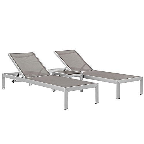 home office desk chairs | CasaFoyer Shore Outdoor Patio Mesh Sun Lounger & Side Table Set | Brushed Aluminum Frame | Easy Assembly | Clear Wheels | Black Plastic Foot Caps | Chic & Minimalist Design | Comfortable & Versatile | Includes 2 Loungers & Side Table | casafoyer.myshopify.com