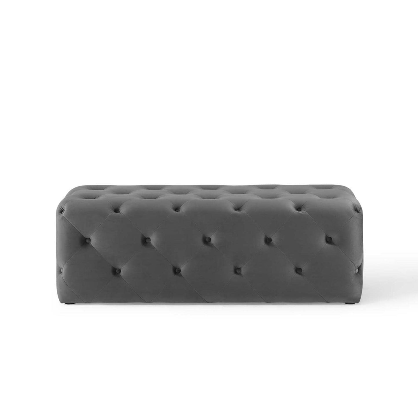 ottomans | CasaFoyer Amour 48 Tufted Button Entryway Bench | Stain-Resistant Velvet | Comfortable Seating | Supports 500 lbs | Gray | casafoyer.myshopify.com