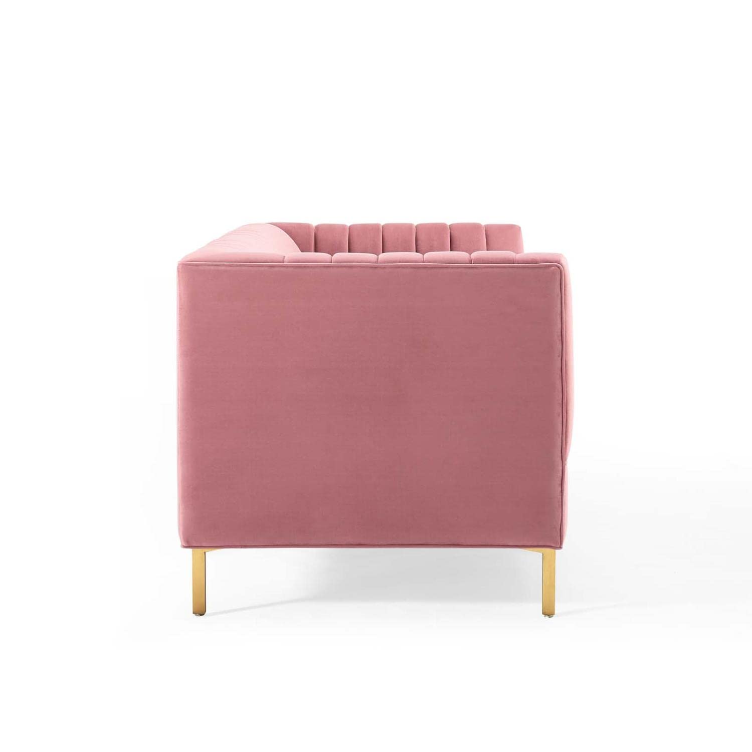 sofas | CasaFoyer Shift Channel Tufted Performance Velvet Living Room Sofa | Elegant Deco Design | Stain-Resistant Upholstery | Gold Stainless Steel Legs | 900 lbs Weight Capacity | casafoyer.myshopify.com